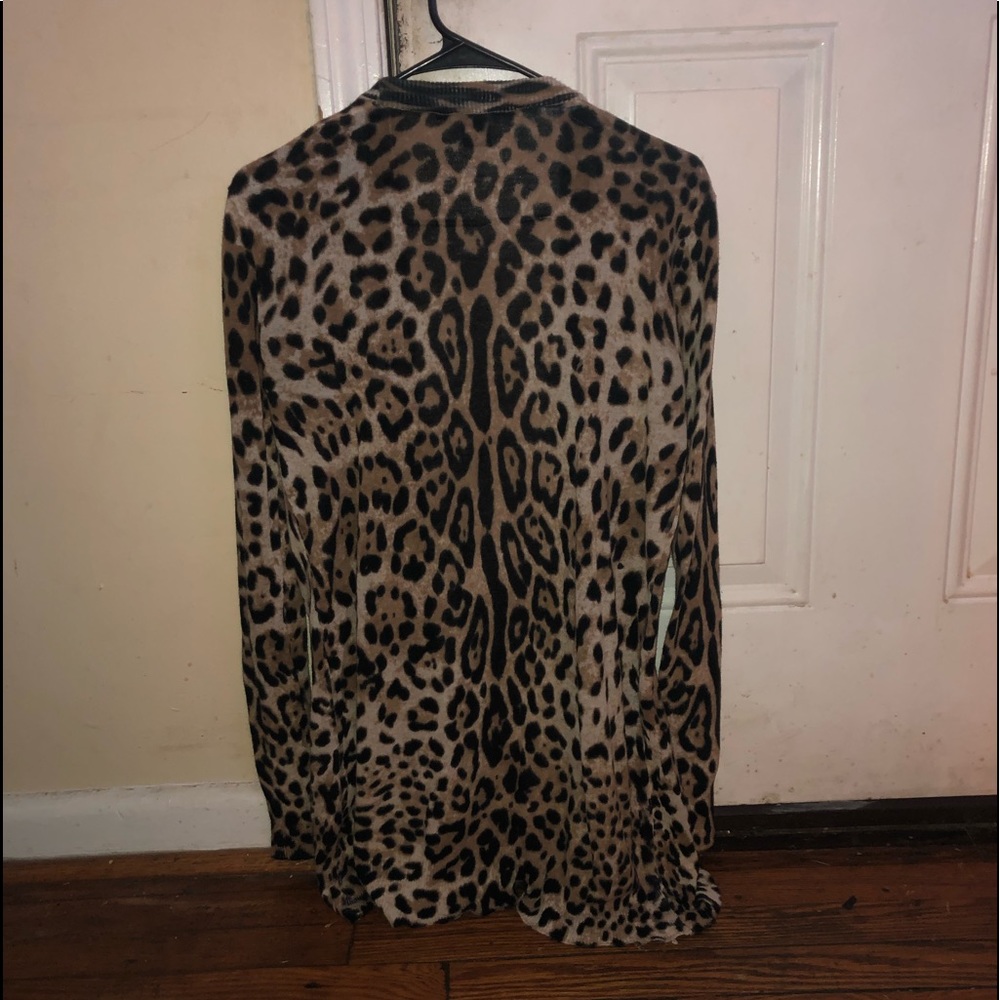 Leapord print sweater jacket